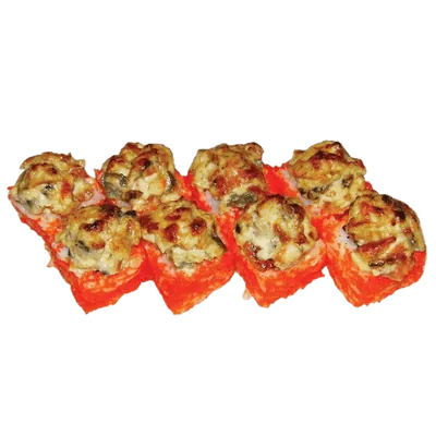 Запеченный с курицей и грибами