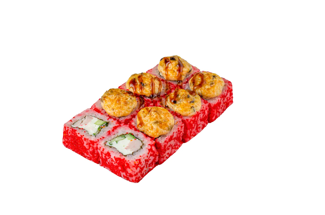 Запеченный с курицей и грибами
